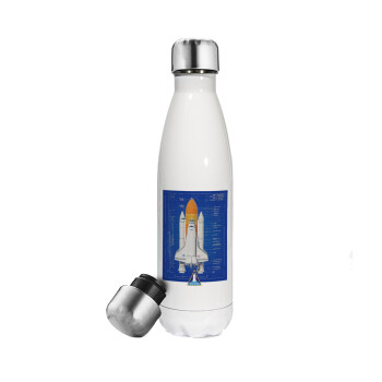 Nasa Space Shuttle, Metal mug thermos White (Stainless steel), double wall, 500ml