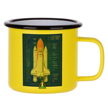 Nasa Space Shuttle, Metallic enamel MATT Yellow cup 360ml