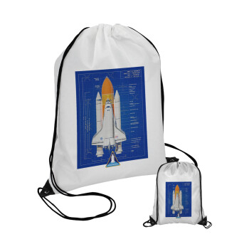 Nasa Space Shuttle, Pouch bag with black cords (1 piece)