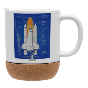 Nasa Space Shuttle, Ceramic coffee mug Cork (MAT), 330ml (1pcs)