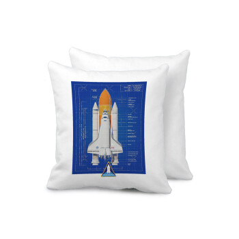 Nasa Space Shuttle, Μαξιλάρι καναπέ 40x40cm περιέχεται το  γέμισμα