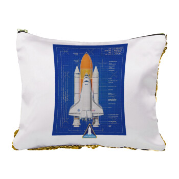 Nasa Space Shuttle, Τσαντάκι νεσεσέρ με πούλιες (Sequin) Χρυσό