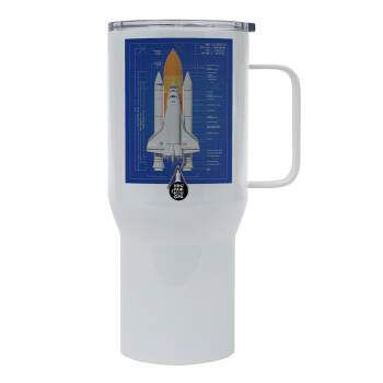 Nasa Space Shuttle, Mega Stainless steel Tumbler with lid, double wall 750L