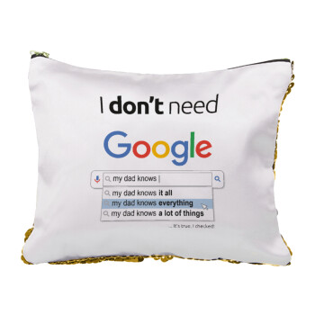 I don't need Google my dad..., Sequin Gold Pouch Cosmetic Bag