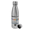 Metallic water bottle, stainless steel, 750ml