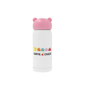 GAME OVER pac-man, Pink stainless steel thermal flask, 320ml