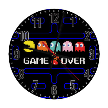 GAME OVER pac-man, Ρολόι τοίχου ξύλινο (30cm)