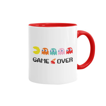 GAME OVER pac-man, Mug colored red, ceramic, 330ml