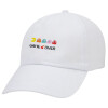 Adult Baseball Cap White 5-panel (POLYESTER, ADULT, UNISEX, ONE SIZE)