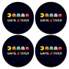 SET of 4 round wooden coasters (9cm)