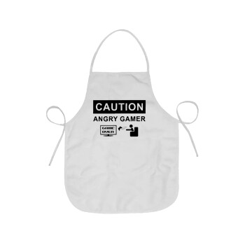Caution, angry gamer!, Chef Apron Short Full Length Adult (63x75cm)