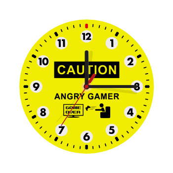 Caution, angry gamer!, Ρολόι τοίχου ξύλινο (20cm)