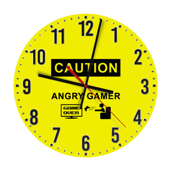 Caution, angry gamer!, Ρολόι τοίχου ξύλινο (30cm)