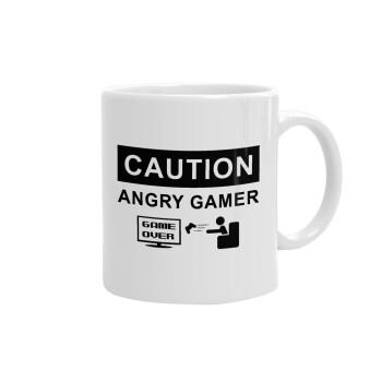 Caution, angry gamer!, Ceramic coffee mug, 330ml (1pcs)