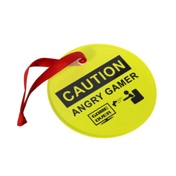 Caution, angry gamer!, Christmas ornament glass 9cm