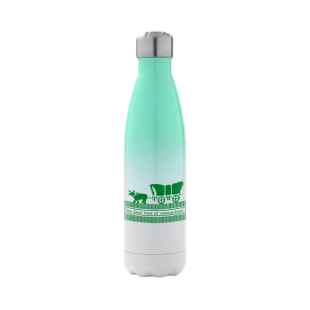 Oregon Trail, cov... edition, Metal mug thermos Green/White (Stainless steel), double wall, 500ml