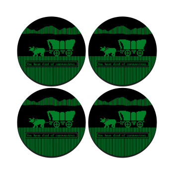 Oregon Trail, cov... edition, SET of 4 round wooden coasters (9cm)