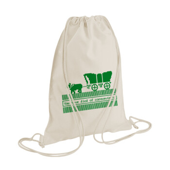 Oregon Trail, cov... edition, Backpack bag GYMBAG natural (28x40cm)