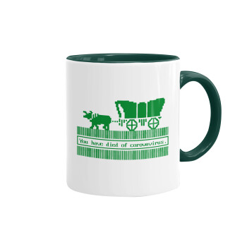 Oregon Trail, cov... edition, Mug colored green, ceramic, 330ml