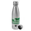 Metallic water bottle, stainless steel, 750ml