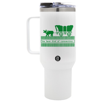 Oregon Trail, cov... edition, Mega Tumbler με καπάκι, διπλού τοιχώματος (θερμό) 1,2L