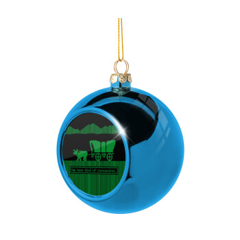 Oregon Trail, cov... edition, Blue Christmas tree ball ornament 8cm