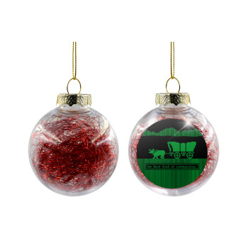 Oregon Trail, cov... edition, Transparent Christmas tree ball ornament with red filling 8cm