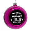 Purple Christmas tree ornament bauble 8cm