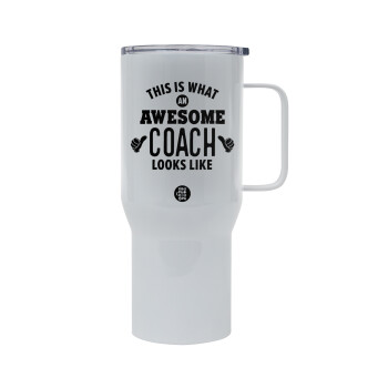 This is what an awesome COACH looks like!, Tumbler με καπάκι, διπλού τοιχώματος (θερμό) 750L