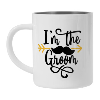 I'm the groom mustache, Mug Stainless steel double wall 450ml