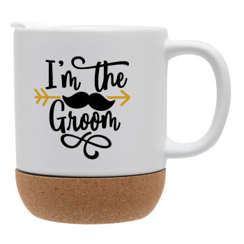 I'm the groom mustache, Ceramic coffee mug Cork (MAT), 330ml (1pcs)