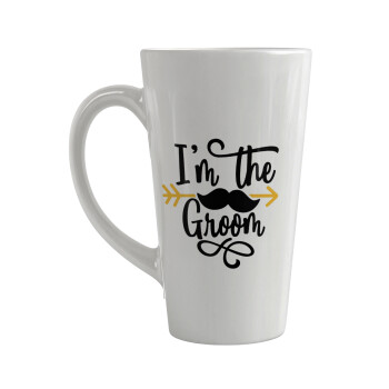 I'm the groom mustache, Κούπα κωνική Latte Μεγάλη, κεραμική, 450ml