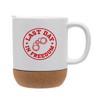 Last day freedom, Ceramic coffee mug Cork (MAT), 330ml (1pcs)