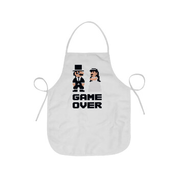 8bit Game Over Couple Wedding, Chef Apron Short Full Length Adult (63x75cm)