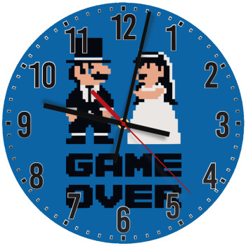 8bit Game Over Couple Wedding, Ρολόι τοίχου ξύλινο (30cm)