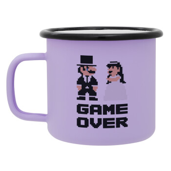 8bit Game Over Couple Wedding, Κούπα Μεταλλική εμαγιέ ΜΑΤ Light Pastel Purple 360ml