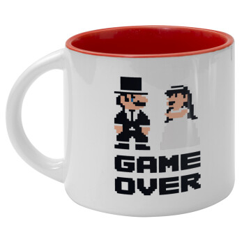 8bit Game Over Couple Wedding, Κούπα κεραμική 400ml Λευκή/Κόκκινη