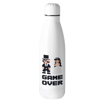 8bit Game Over Couple Wedding, Metal mug thermos (Stainless steel), 500ml