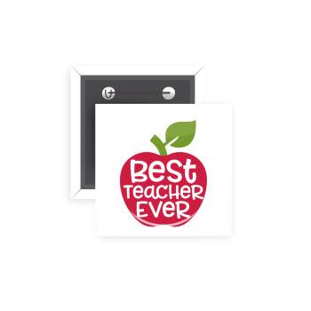 best teacher ever, apple!, Κονκάρδα παραμάνα τετράγωνη 5x5cm