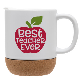 best teacher ever, apple!, Ceramic coffee mug Cork (MAT), 330ml (1pcs)