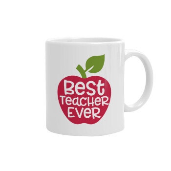 best teacher ever, apple!, Ceramic coffee mug, 330ml (1pcs)