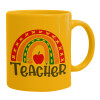 Ceramic coffee mug yellow, 330ml