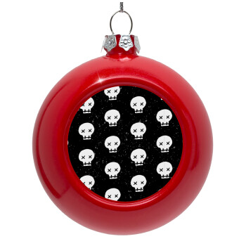 Σκελετοί b/w, Red Christmas tree ornament bauble 8cm