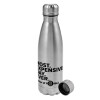 Metallic water bottle, stainless steel, 750ml