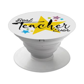 Teacher super star!!!, Phone Holders Stand  Λευκό Βάση Στήριξης Κινητού στο Χέρι