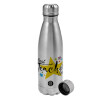 Metallic water bottle, stainless steel, 750ml