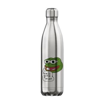 Pepe the frog, Inox (Stainless steel) hot metal mug, double wall, 750ml