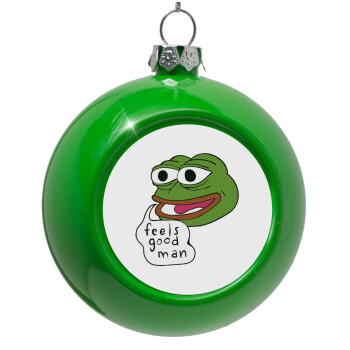 Pepe the frog, Green Christmas tree ornament bauble 8cm