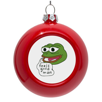 Pepe the frog, Red Christmas tree ornament bauble 8cm