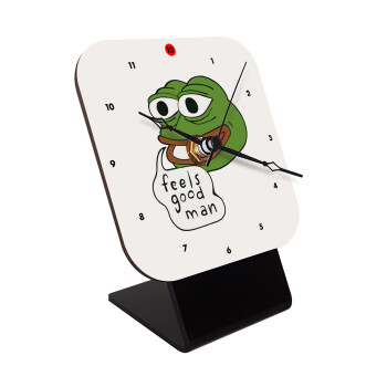 Pepe the frog, Quartz Wooden table clock with hands (10cm)